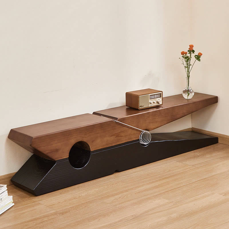 Solid Wood Creative Clip-shaped Living Room Bench - image 2