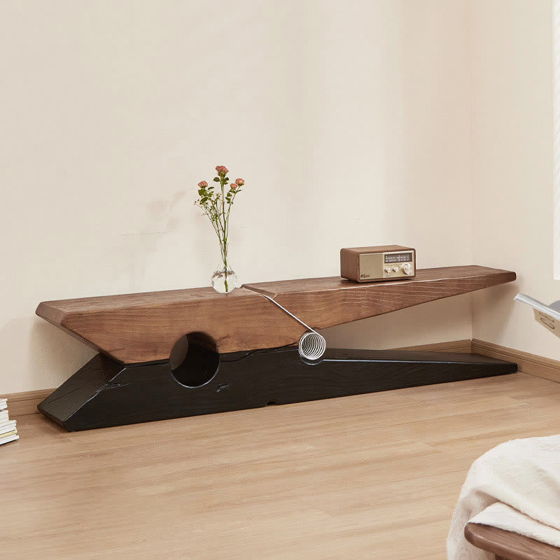 Solid Wood Creative Clip-shaped Living Room Bench - image 4