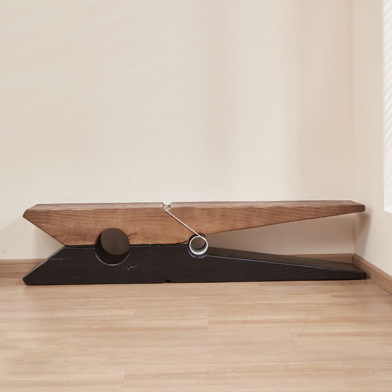 Solid Wood Creative Clip-shaped Living Room Bench - image 3