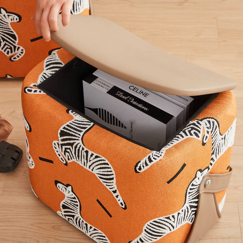 Zebra Portable Shoe Ottoman