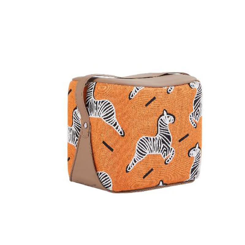 Zebra Portable Shoe Ottoman - image 1