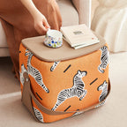 Zebra Portable Shoe Ottoman - Orange(Without storage function) - image 0