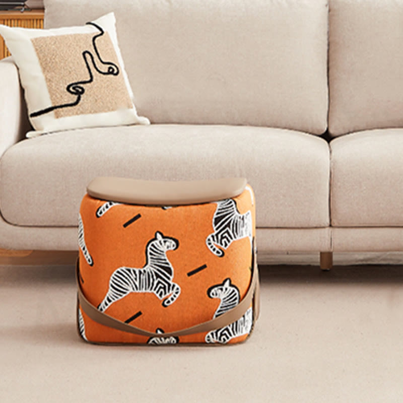 Zebra Portable Shoe Ottoman - image 2