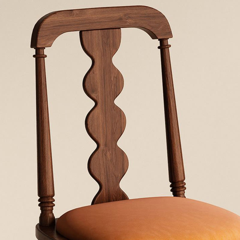 1x/2x Retro Leisure Backrest Solid Wood Chair