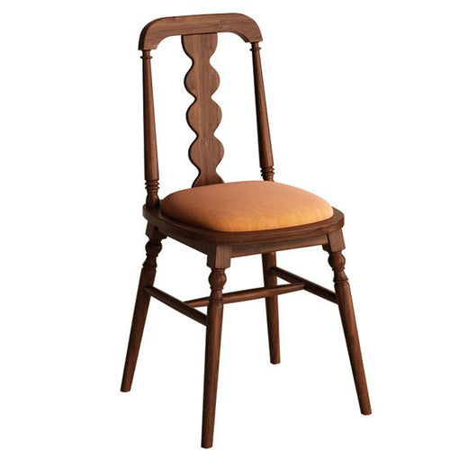 1x/2x Retro Leisure Backrest Solid Wood Chair