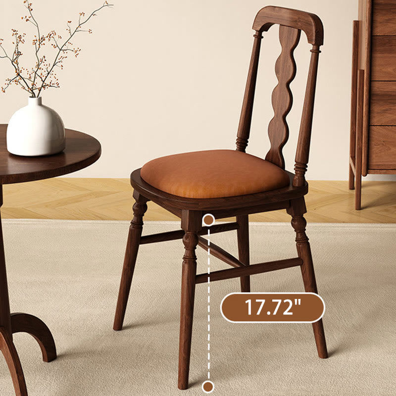 1x/2x Retro Leisure Backrest Solid Wood Chair