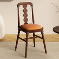 1x/2x Retro Leisure Backrest Solid Wood Chair - Walnut - Cotton and linen - 2x - image 2