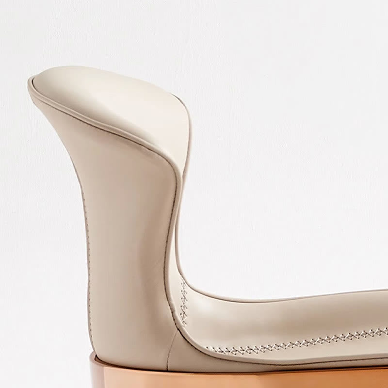 1x/2x Saddle Leather Simple Dining Chair With Armrests