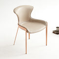 1x/2x Saddle Leather Simple Dining Chair With Armrests - Beige - 2x - image 0