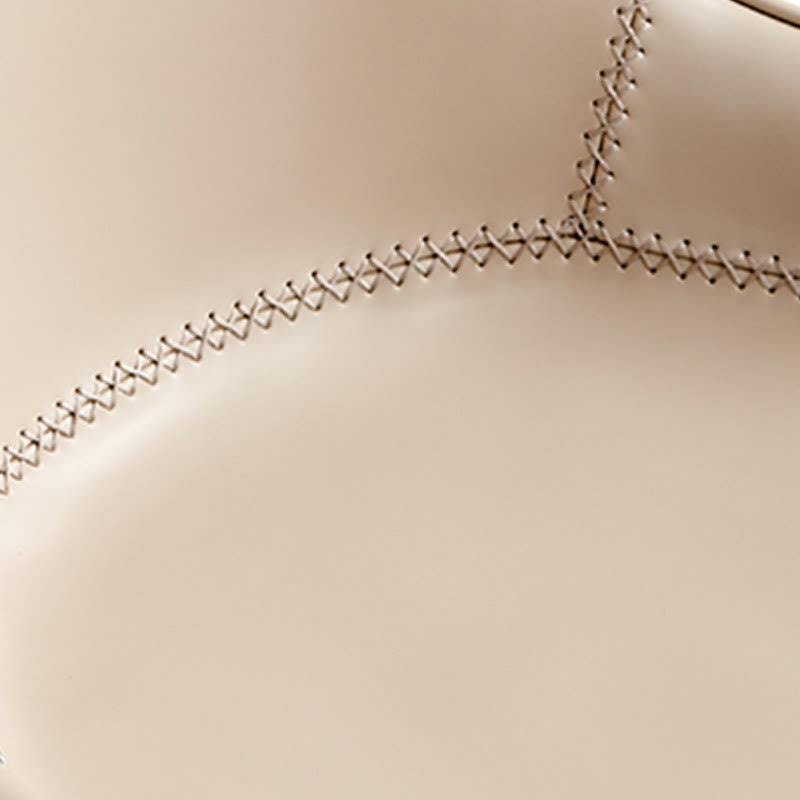 1x/2x Saddle Leather Simple Dining Chair With Armrests