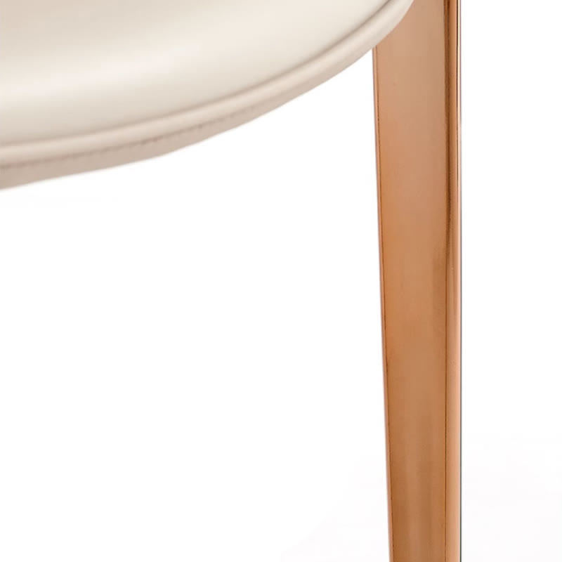 1x/2x Saddle Leather Simple Dining Chair With Armrests