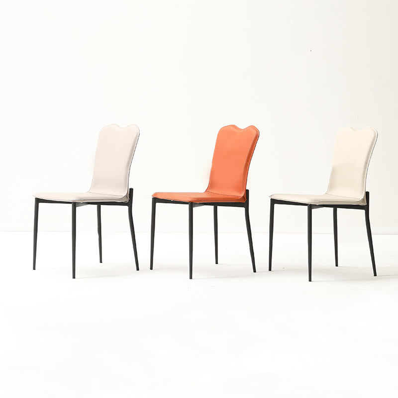 2x Modern Minimalist Saddle Leather Dining Chair