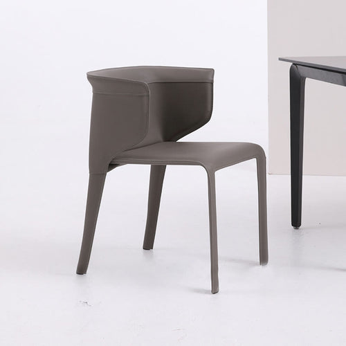 1x/2x Modern Curved Wrap-around Saddle Leather Dining Chair - image 1