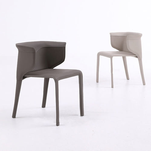 1x/2x Modern Curved Wrap-around Saddle Leather Dining Chair - image 0