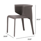 1x/2x Modern Curved Wrap-around Saddle Leather Dining Chair - image 10