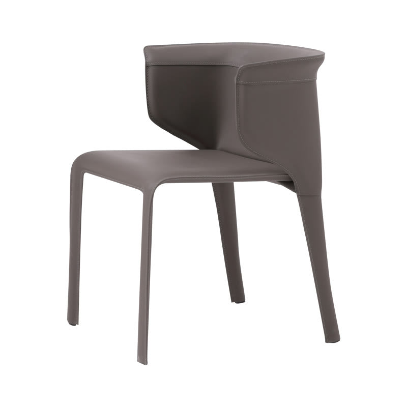 1x/2x Modern Curved Wrap-around Saddle Leather Dining Chair - image 2
