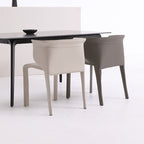 1x/2x Modern Curved Wrap-around Saddle Leather Dining Chair - image 9