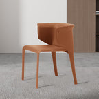 1x/2x Modern Curved Wrap-around Saddle Leather Dining Chair - Orange - 2x - image 8