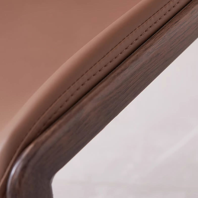 1x/2x Saddle Leather Living Room Backrest Dining Chair