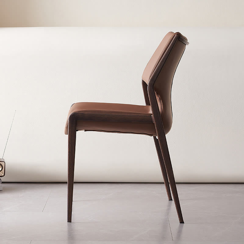 1x/2x Saddle Leather Living Room Backrest Dining Chair - image 8