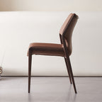 1x/2x Saddle Leather Living Room Backrest Dining Chair
