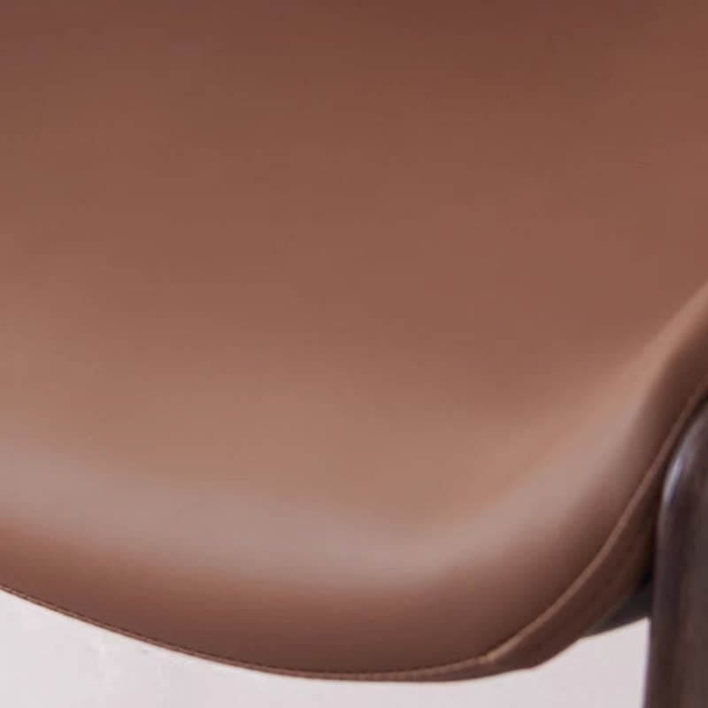 1x/2x Saddle Leather Living Room Backrest Dining Chair