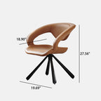 1x/2x Swivel Saddle Leather Dining Chair With Armrests - image 12
