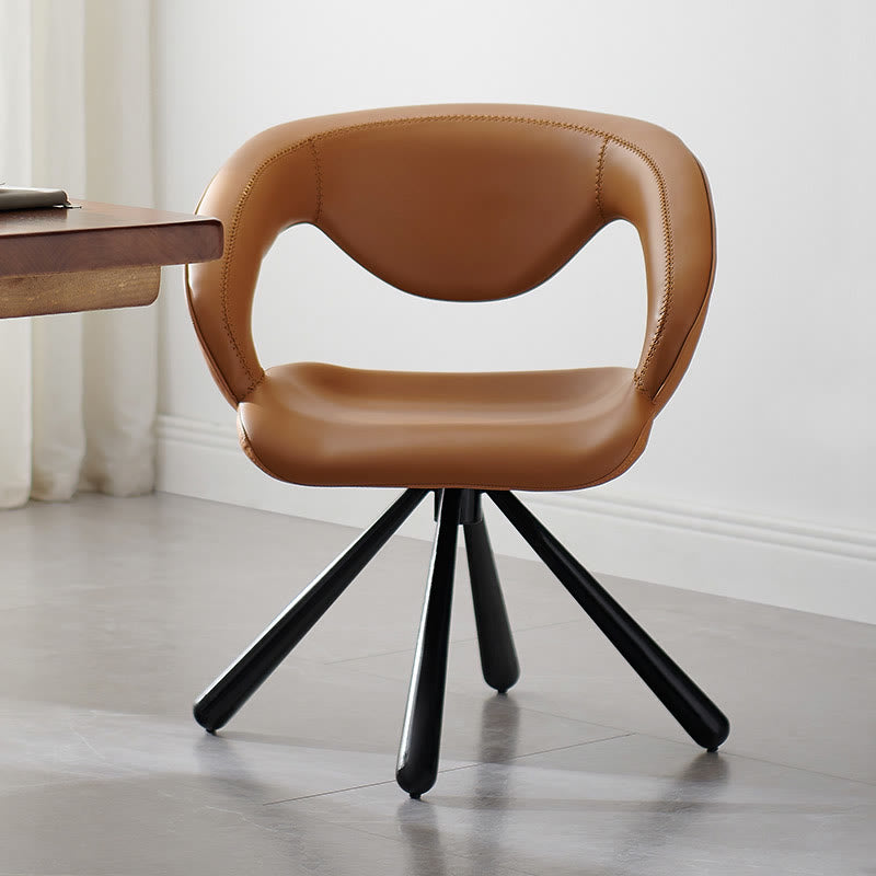 1x/2x Swivel Saddle Leather Dining Chair With Armrests - image 7