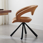 1x/2x Swivel Saddle Leather Dining Chair With Armrests - image 9