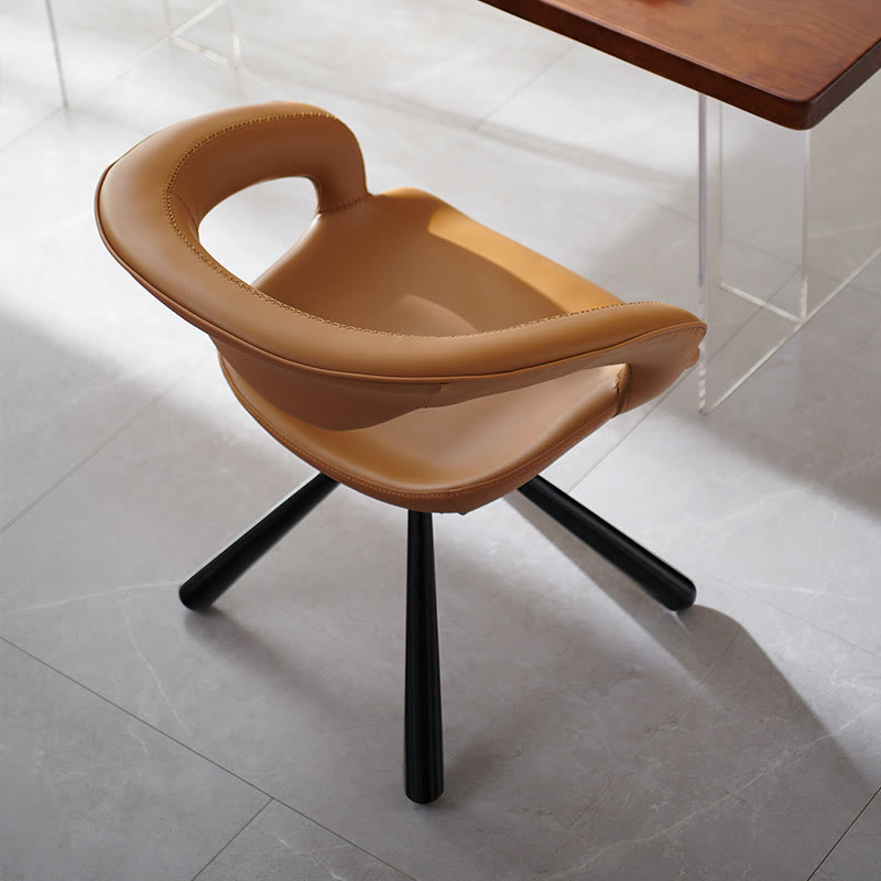 1x/2x Swivel Saddle Leather Dining Chair With Armrests - image 8