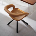 1x/2x Swivel Saddle Leather Dining Chair With Armrests - image 8