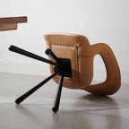 1x/2x Swivel Saddle Leather Dining Chair With Armrests - image 10