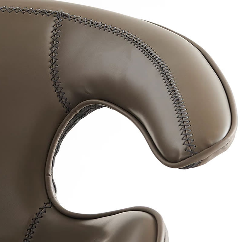 1x/2x Modern Swivel Saddle Leather Dining Chair With Armrests