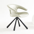 1x/2x Modern Swivel Saddle Leather Dining Chair With Armrests - Beige - 2x - image 6