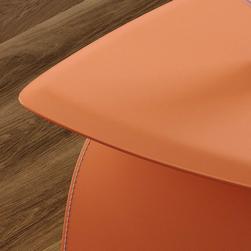 Orange Saddle Leather Cat Bed Side Table