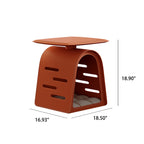 Orange Saddle Leather Cat Bed Side Table - image 7