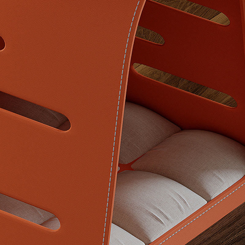 Orange Saddle Leather Cat Bed Side Table