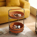 Simple Saddle Leather Mobile Side Table - image 4