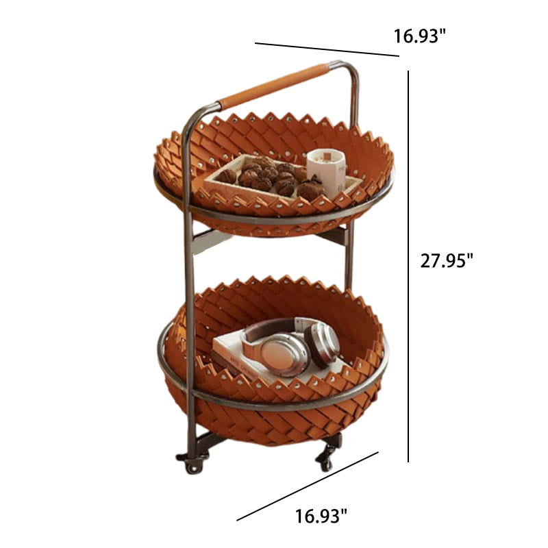 Simple Saddle Leather Mobile Side Table - image 10