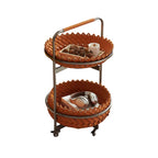 Simple Saddle Leather Mobile Side Table - image 1