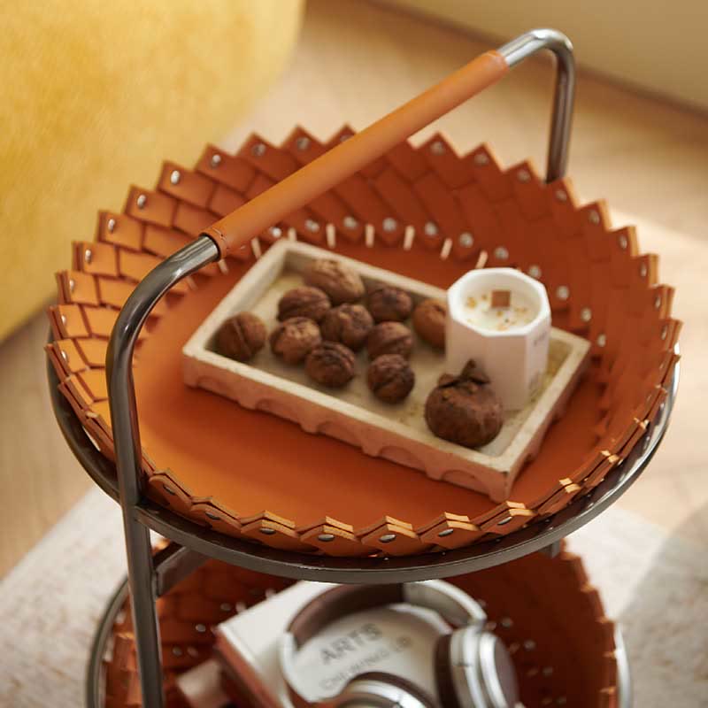 Simple Saddle Leather Mobile Side Table - image 7