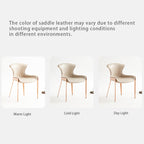 1x/2x Saddle Leather Living Room Backrest Dining Chair