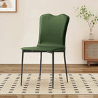 1x/2x Modern Minimalist Saddle Leather Dining Chair - Dark Green - 2x - image 4