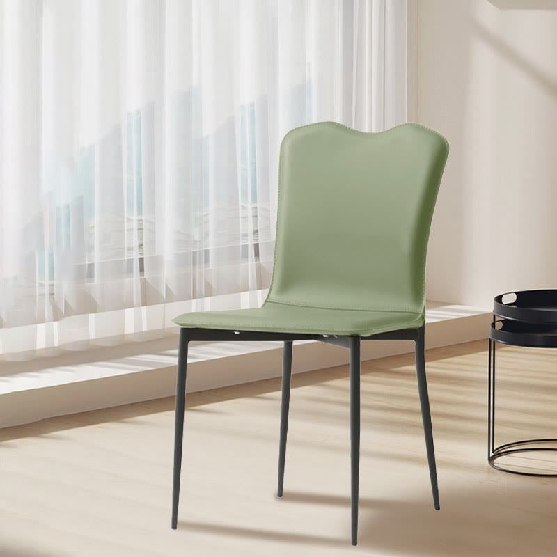 1x/2x Modern Minimalist Saddle Leather Dining Chair - Light Green - 2x - image 5