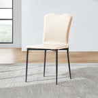 1x/2x Modern Minimalist Saddle Leather Dining Chair - Beige - 2x - image 2