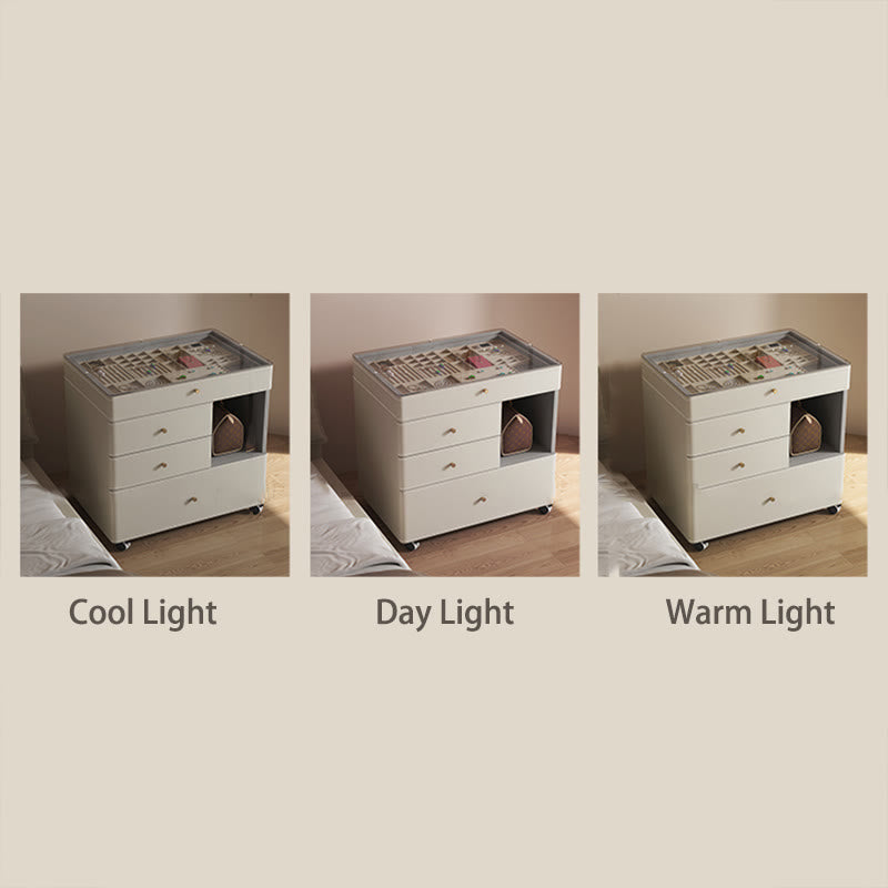 Multifunctional Visual Storage Saddle Leather Nightstand - image 6