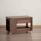 Movable Extendable Solid Wood Trolley Coffee Table Side Table - image 0