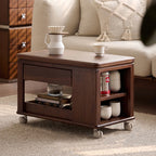 Movable Extendable Solid Wood Trolley Coffee Table Side Table - image 4