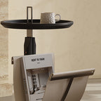 Modern Stainless Steel Saddle Leather Side Table - image 6