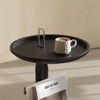 Modern Stainless Steel Saddle Leather Side Table - image 2